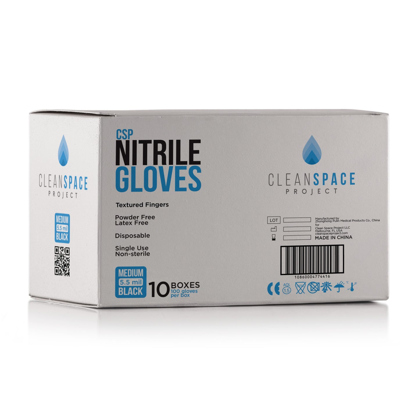 CSP Nitrile Gloves - 5.5 mil Black