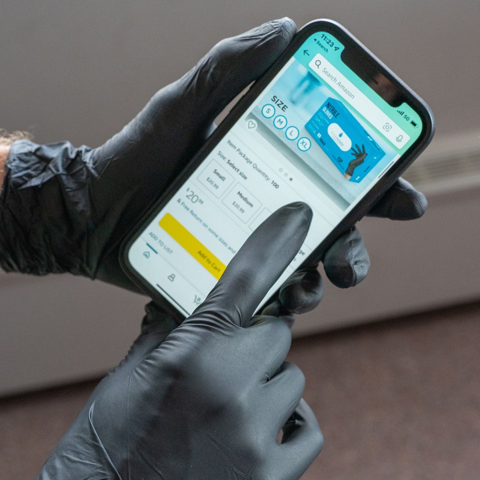 Clean Space Project Disposable Black Nitrile Gloves