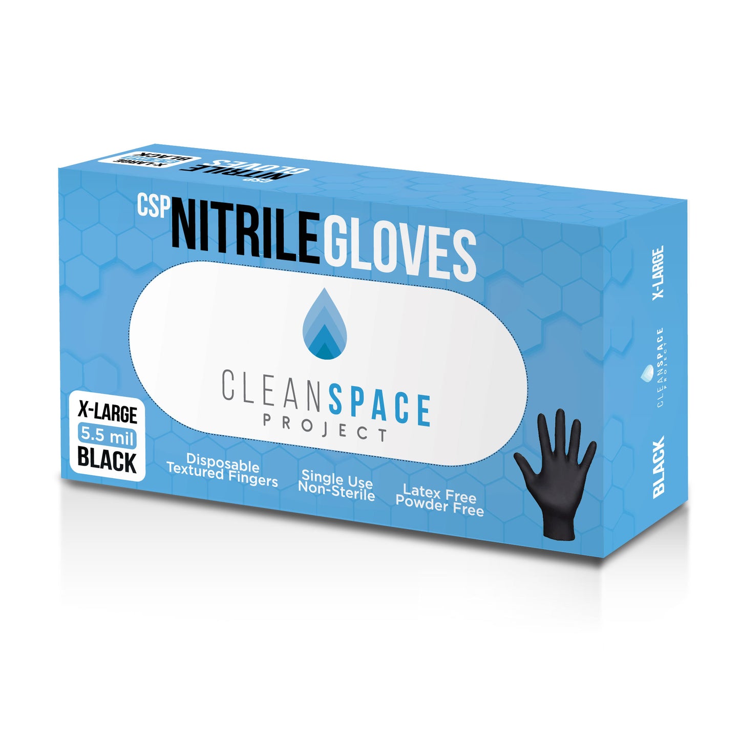 CSP Nitrile Gloves - 5.5 mil Black