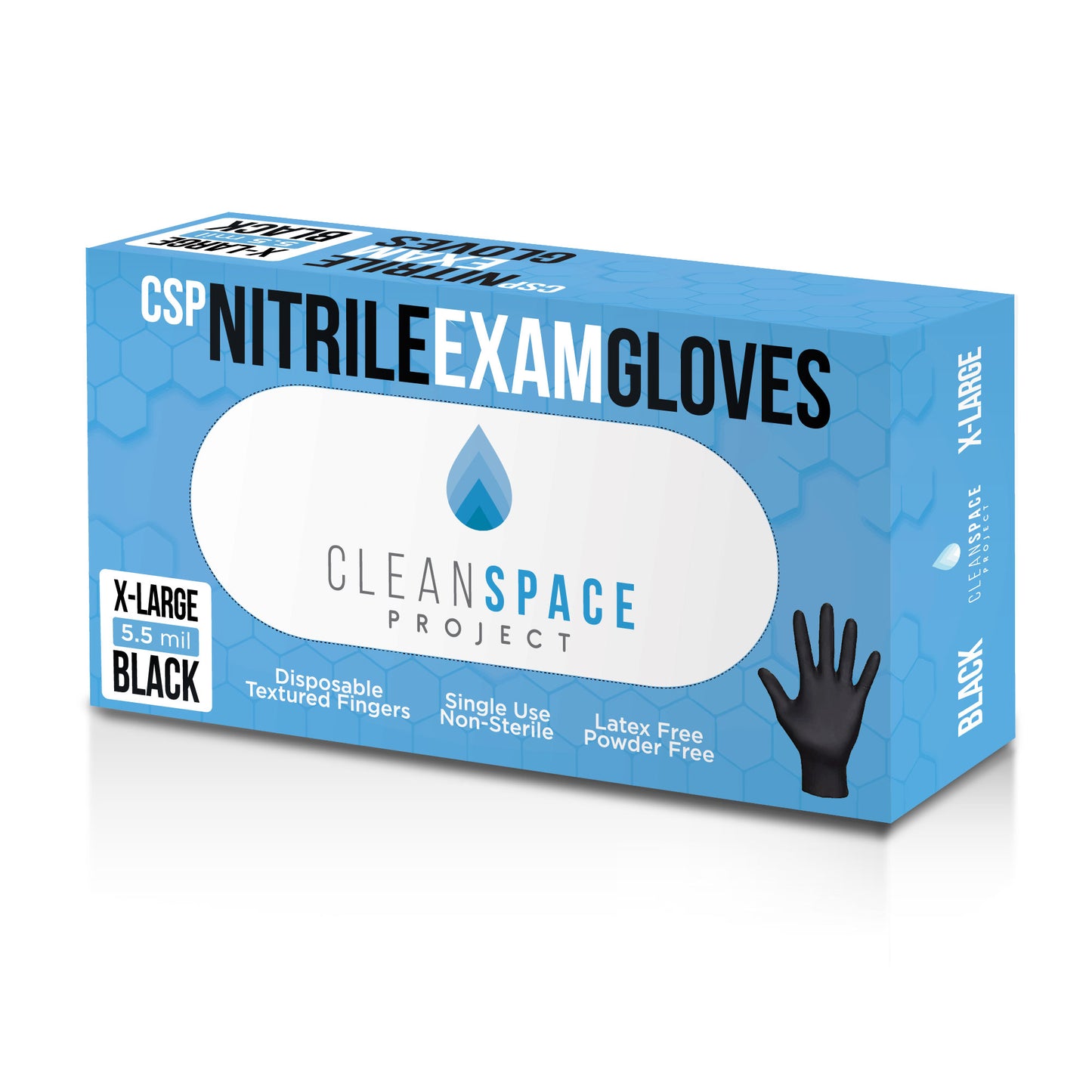 CSP Nitrile Gloves - 5.5 mil Black